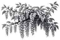 Wisteria tree branches tattoo design idea
