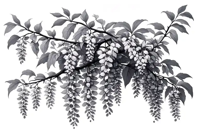 Wisteria tree branches tattoo design idea