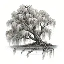 Weeping Willow Tree tattoo design idea