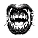 vampire fangs bite me simple tattoo tattoo design idea