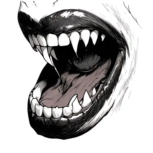 vampire fangs bite me simple tattoo tattoo design idea