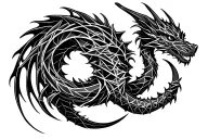 dragon ouroboros around arm band tattoo design idea