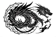 dragon ouroboros around arm band tattoo design idea