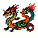 Japanese 4 guardians, Hop Dragon, Barley Phoenix, Yeast Tiger, Water Turtle tattoo design idea