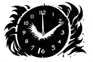 abstract clock melting into hei Hei from Moana tattoo design idea