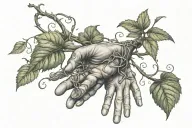 Gods hand with a vine on it tattoo design idea