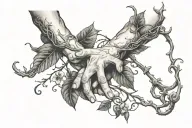 Gods hand with a vine on it tattoo design idea