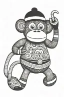 sock monkey tattoo design idea