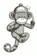 sock monkey tattoo design idea