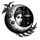 Libra Moon tattoo design idea