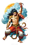 sun wukong full body cloud step tattoo design idea