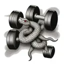 snake and dumbbell tattoo design idea