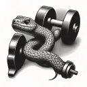 snake and dumbbell tattoo design idea