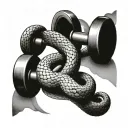 snake and dumbbell tattoo design idea