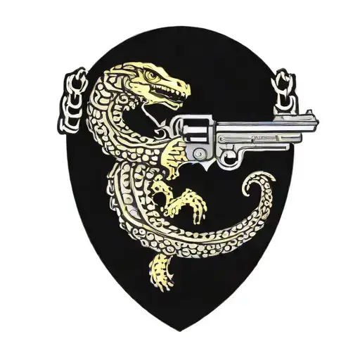 gadsden flag pistols instead of snake tattoo design idea