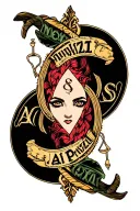 create me a tattoo of my name Azzi Pritzil with Libra and Aries zodiac sign combination tattoo design idea