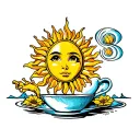 tea magic sun tattoo design idea
