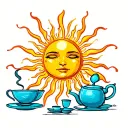 tea magic sun tattoo design idea