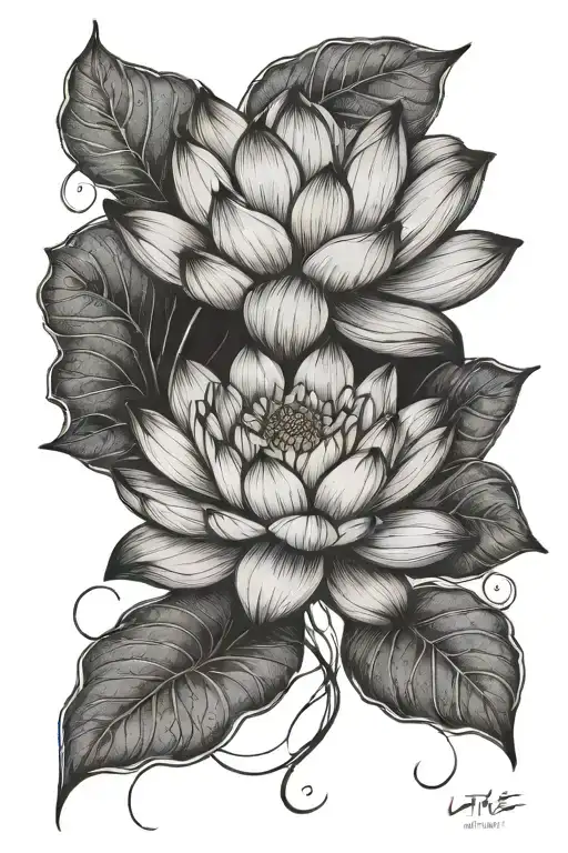 Lotus flower / “Even If You Hate Yourself, I’ll Love You for the Both of Us”  tattoo design idea