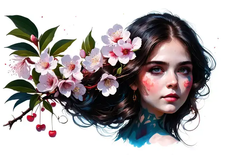 Erika with Cherry Blossom tattoo design idea