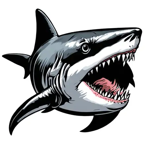 name Alex in shark shape tattoo design idea
