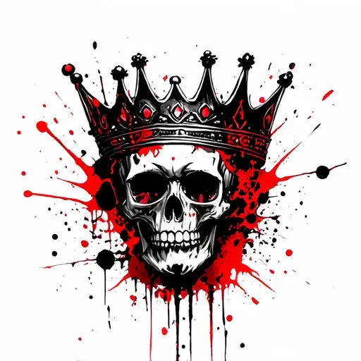 Crown aries skull tattoo design idea