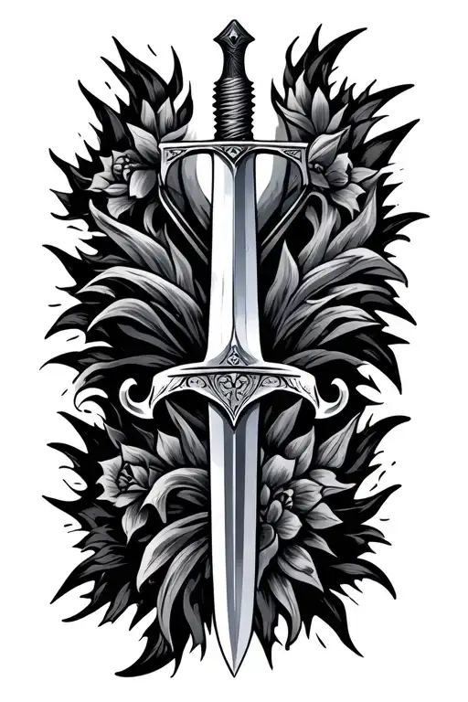 sword tattoo with the name Judah  tattoo design idea