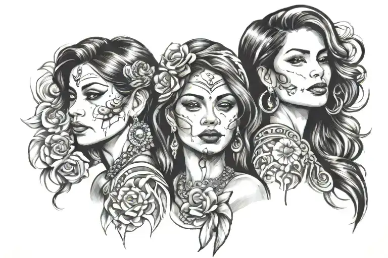 female friendship tattoo design idea
