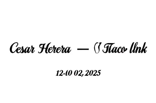 "Cesar Herrera, 12-02-2025" tattoo design idea