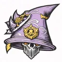 purple party hat from old school RuneScape tattoo design idea