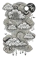 echoes of rain clouds tattoo design idea