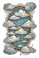 echoes of rain clouds tattoo design idea