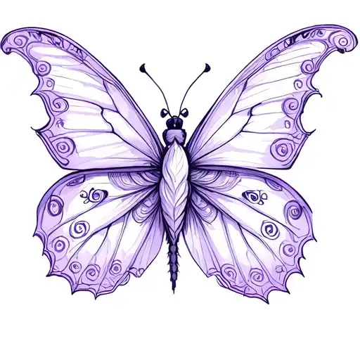 purple butter fly tattoo design idea