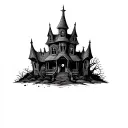 Haunted House tattoo design idea