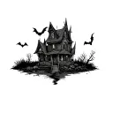 Haunted House tattoo design idea