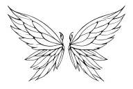 gothic fairy wings spread tattoo design idea