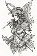 Valkyrie warrior tattoo design idea