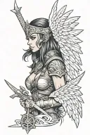 Valkyrie warrior tattoo design idea