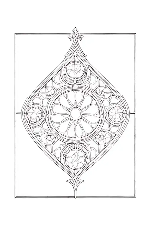 cathedral stained glass window tattoo design idea