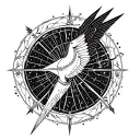 Draw a tattoo for upper backshoulder zodiac Sagittarius born in 1999 love progressive music and travel tattoo design idea