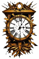 broken clock face, Roman numeral tattoo design idea