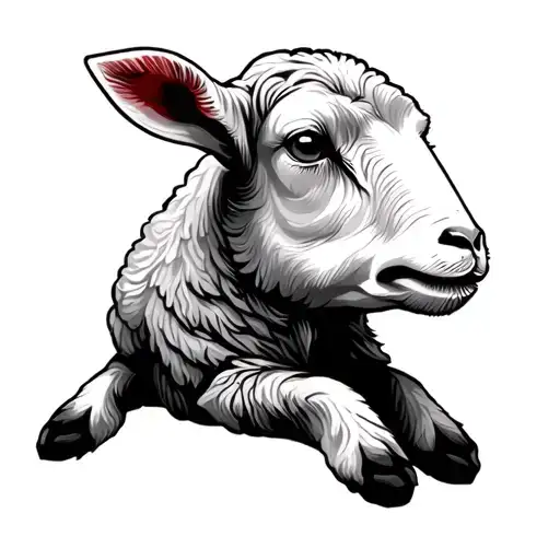 lamb tattoo design idea