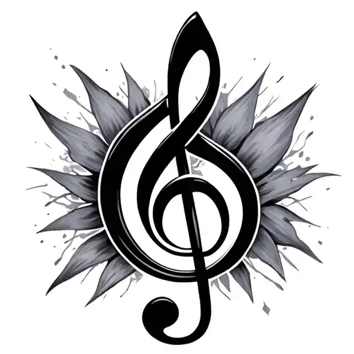 treble clef and bass clef tattoo design idea
