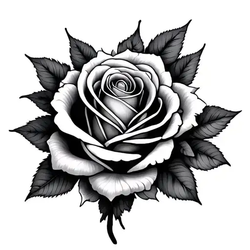 rose and mandala tattoo design idea