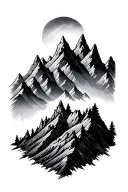 mountains, despair, hope, love tattoo design idea