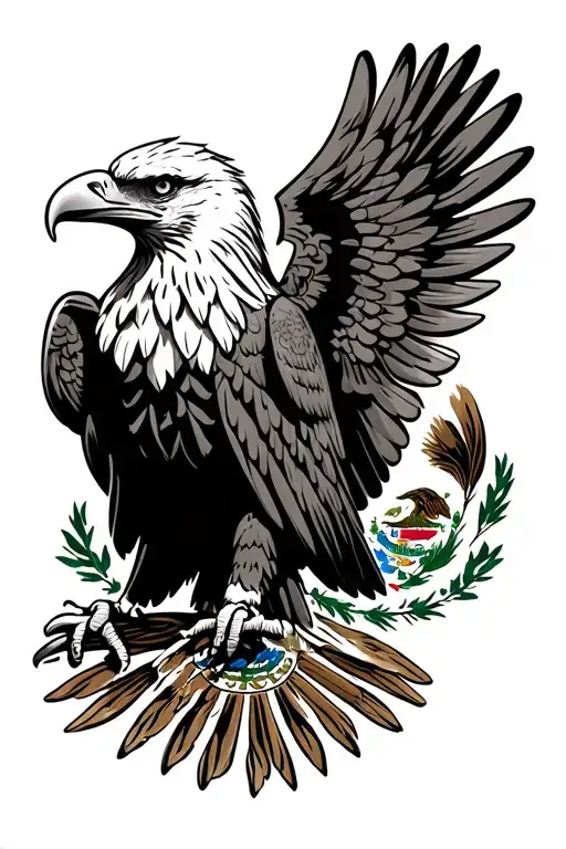 eagle Mexico flag tattoo design idea