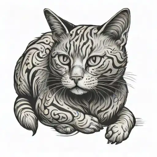 Ginger Cat tattoo design idea