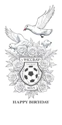 roses, soccer team in the background, lions, crest, sons birthday, doves, flowers, clouds  tattoo design idea