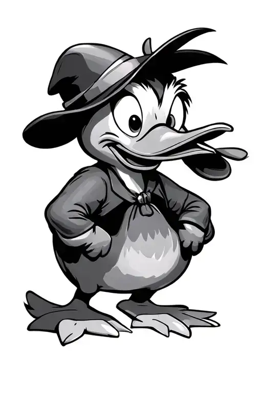 full sleeve in the style of a ducktales tattoo design idea