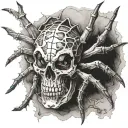 spider with a skull inside tattoo design idea